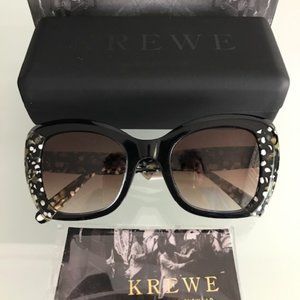 KREWE Felicity Black Contrast Butterfly Sunglasses